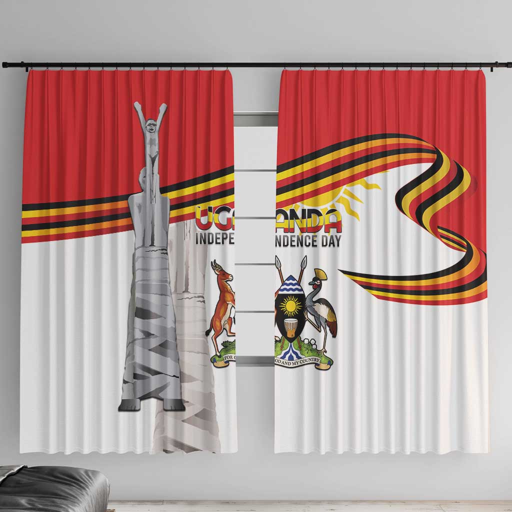 Uganda Independence Day Window Curtain Independence Monument - Coat Of Arms - Wonder Print Shop