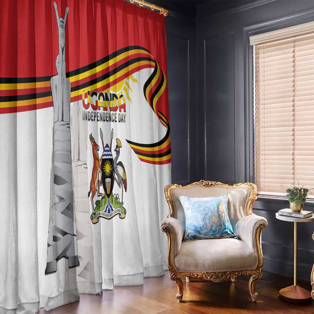Uganda Independence Day Window Curtain Independence Monument - Coat Of Arms - Wonder Print Shop