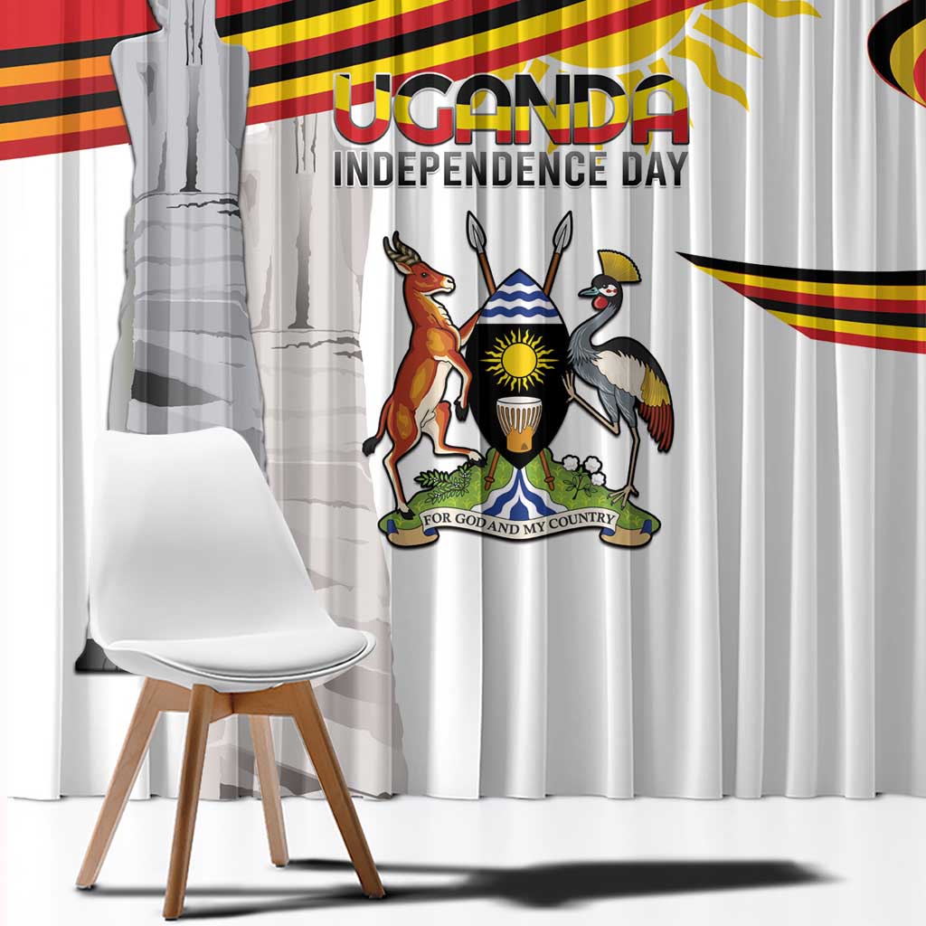 Uganda Independence Day Window Curtain Independence Monument - Coat Of Arms - Wonder Print Shop