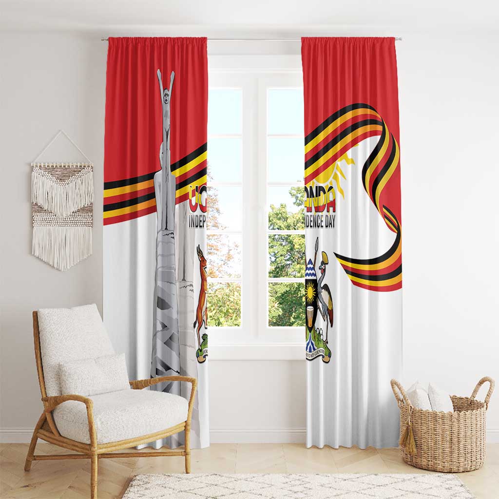 Uganda Independence Day Window Curtain Independence Monument - Coat Of Arms - Wonder Print Shop