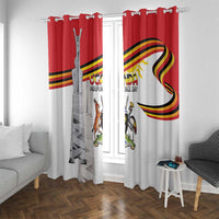 Uganda Independence Day Window Curtain Independence Monument - Coat Of Arms - Wonder Print Shop
