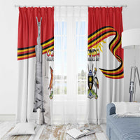 Uganda Independence Day Window Curtain Independence Monument - Coat Of Arms - Wonder Print Shop
