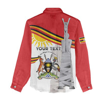 Personalized Uganda Independence Day Women Casual Shirt Independence Monument - Coat Of Arms - Wonder Print Shop