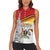Personalized Uganda Independence Day Women Sleeveless Polo Shirt Independence Monument - Coat Of Arms - Wonder Print Shop