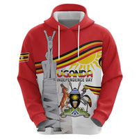 Personalized Uganda Independence Day Zip Hoodie Independence Monument - Coat Of Arms - Wonder Print Shop