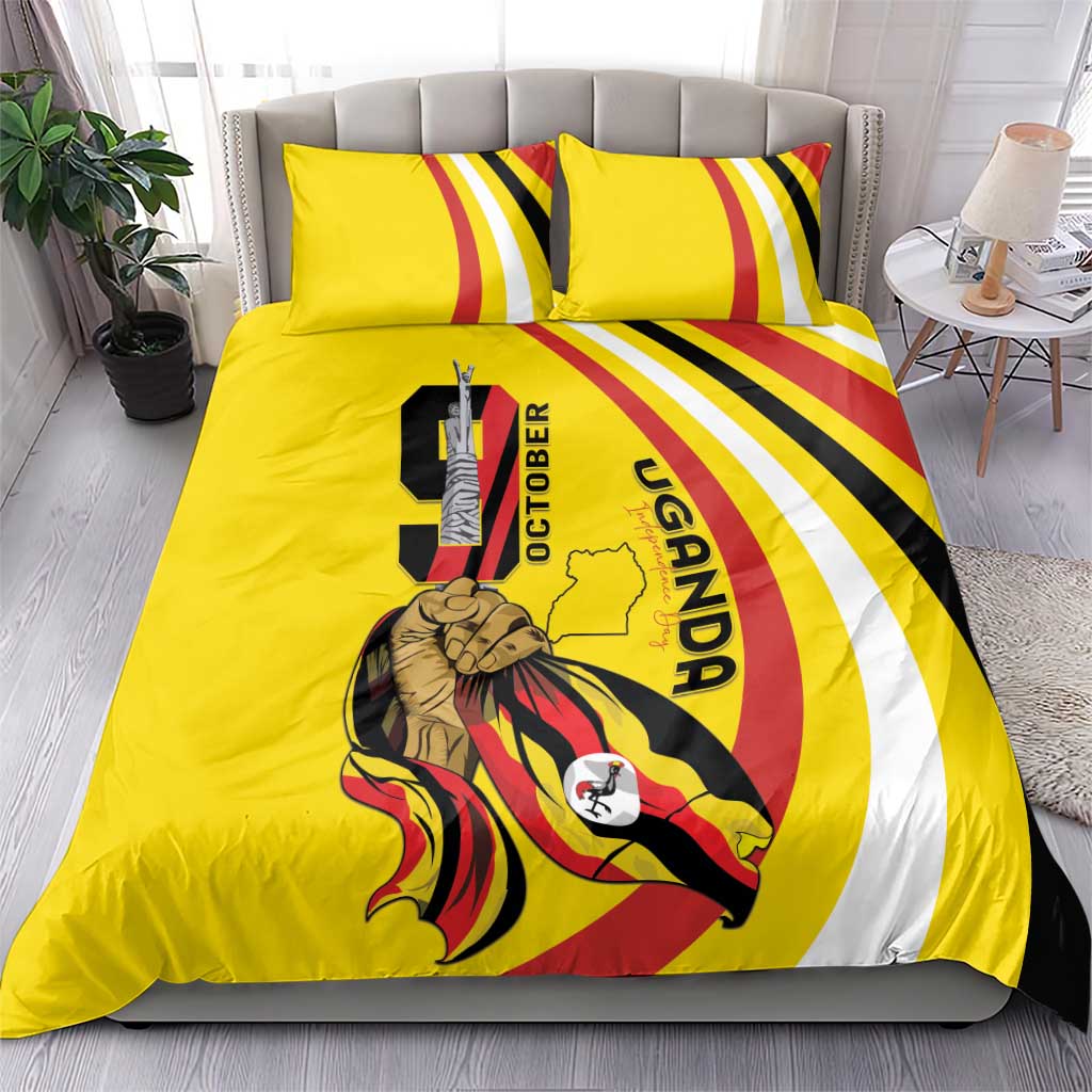 Uganda Bedding Set 63rd Anniversary Of Independence - Wonder Print Shop