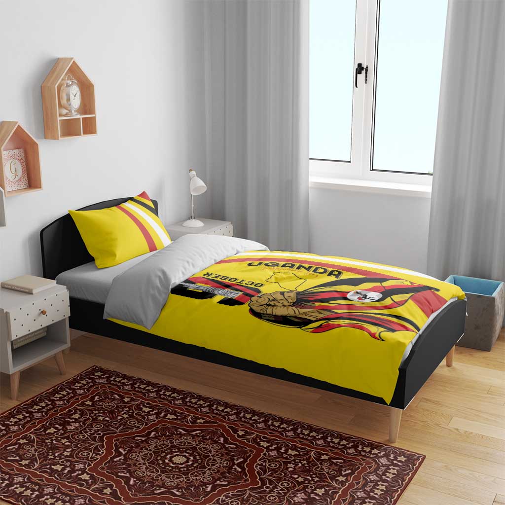 Uganda Bedding Set 63rd Anniversary Of Independence - Wonder Print Shop
