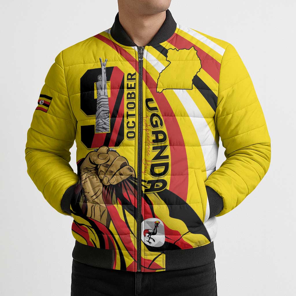 Uganda Bomber Puffer Jacket 63rd Anniversary Of Independence - Wonder Print Shop