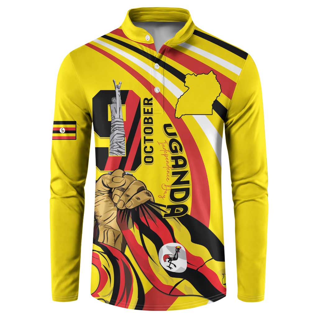 Uganda Button Sweatshirt 63rd Anniversary Of Independence - Wonder Print Shop