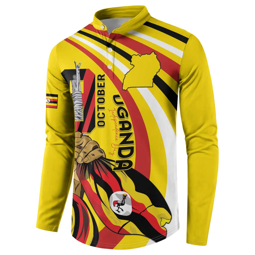 Uganda Button Sweatshirt 63rd Anniversary Of Independence - Wonder Print Shop