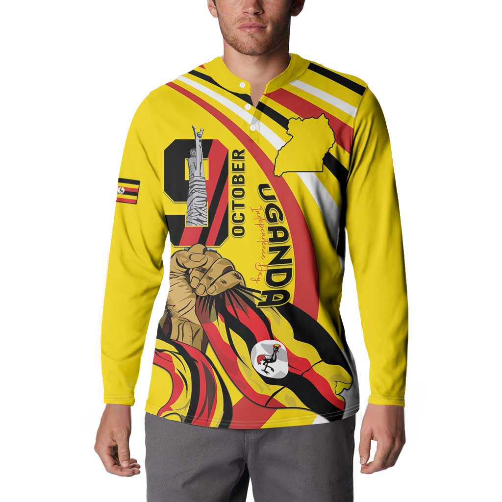 Uganda Button Sweatshirt 63rd Anniversary Of Independence - Wonder Print Shop