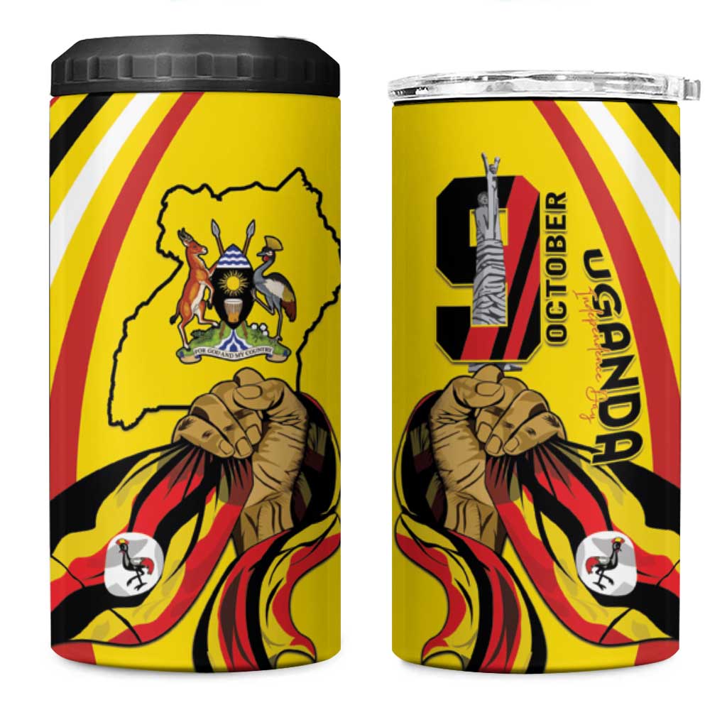 Uganda 4 in 1 Can Cooler Tumbler 63rd Anniversary Of Independence - Wonder Print Shop