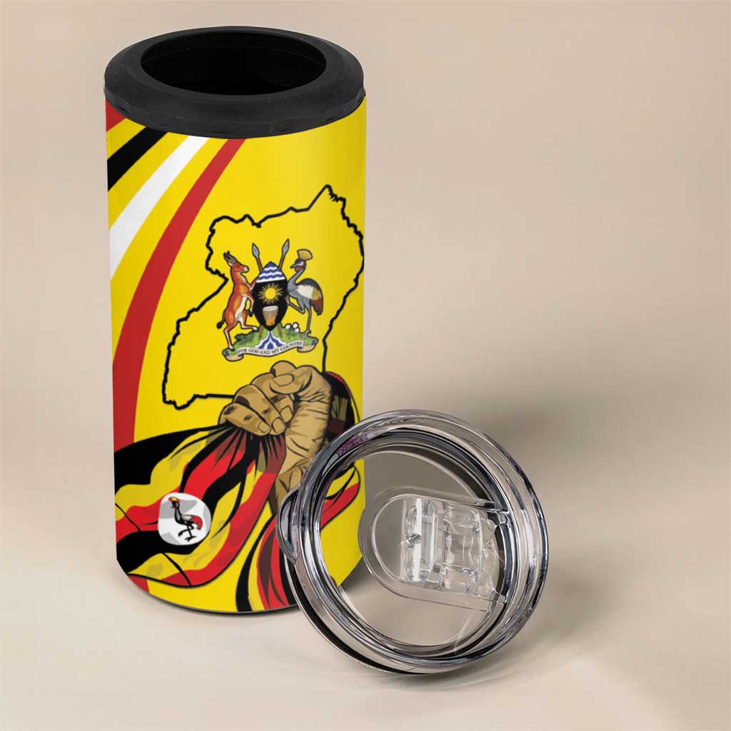 Uganda 4 in 1 Can Cooler Tumbler 63rd Anniversary Of Independence - Wonder Print Shop