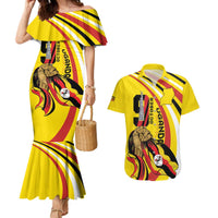Uganda Couples Matching Mermaid Dress and Hawaiian Shirt 63rd Anniversary Of Independence - Wonder Print Shop