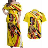 Uganda Couples Matching Off Shoulder Maxi Dress and Hawaiian Shirt 63rd Anniversary Of Independence - Wonder Print Shop