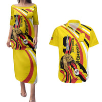 Uganda Couples Matching Puletasi and Hawaiian Shirt 63rd Anniversary Of Independence - Wonder Print Shop
