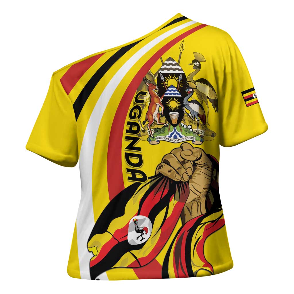 Uganda Cross Shoulder Shirt 63rd Anniversary Of Independence - Wonder Print Shop