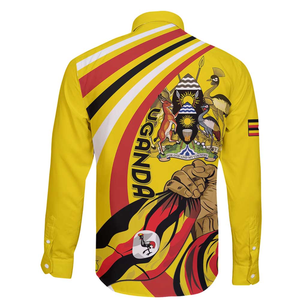 Uganda Family Matching Long Sleeve Bodycon Dress and Hawaiian Shirt 63rd Anniversary Of Independence - Wonder Print Shop