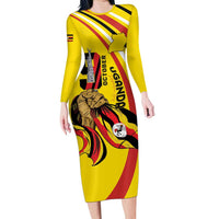 Uganda Family Matching Long Sleeve Bodycon Dress and Hawaiian Shirt 63rd Anniversary Of Independence - Wonder Print Shop