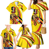 Uganda Family Matching Mermaid Dress and Hawaiian Shirt 63rd Anniversary Of Independence - Wonder Print Shop