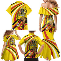 Uganda Family Matching Mermaid Dress and Hawaiian Shirt 63rd Anniversary Of Independence - Wonder Print Shop
