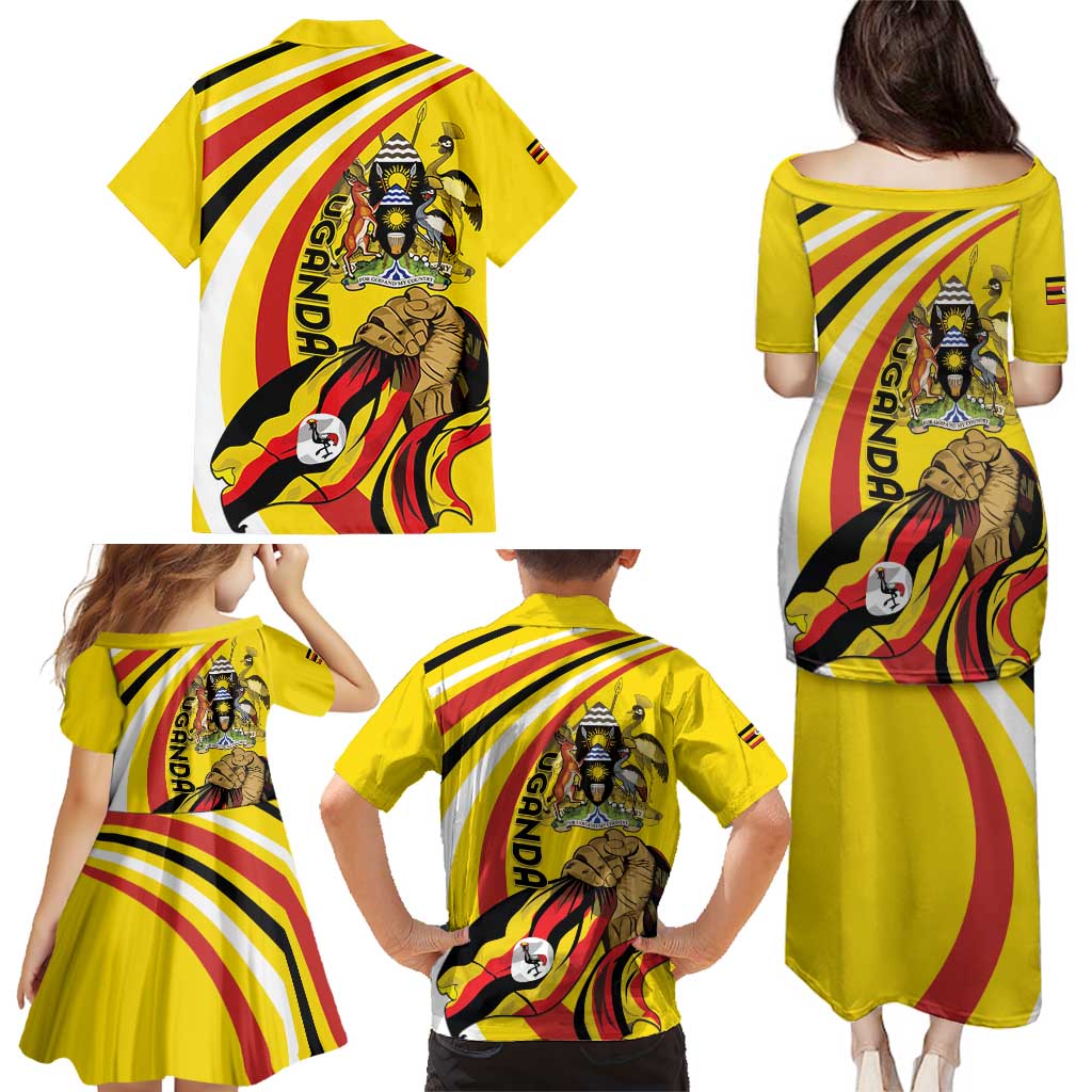 Uganda Family Matching Puletasi and Hawaiian Shirt 63rd Anniversary Of Independence - Wonder Print Shop