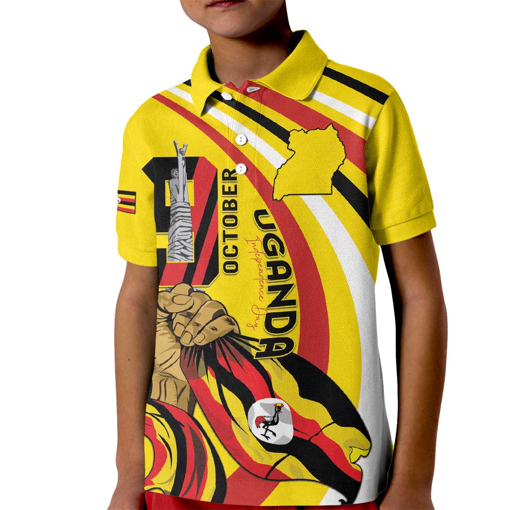 Uganda Kid Polo Shirt 63rd Anniversary Of Independence - Wonder Print Shop