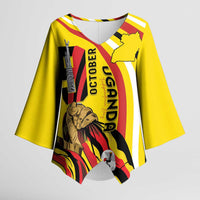 Uganda Kimono Sleeve Blouse 63rd Anniversary Of Independence - Wonder Print Shop