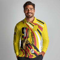 Uganda Long Sleeve Polo Shirt 63rd Anniversary Of Independence - Wonder Print Shop