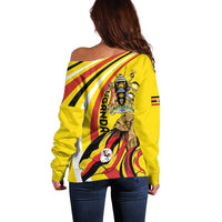 Uganda Off Shoulder Sweater 63rd Anniversary Of Independence - Wonder Print Shop