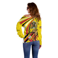 Uganda Off Shoulder Sweater 63rd Anniversary Of Independence - Wonder Print Shop