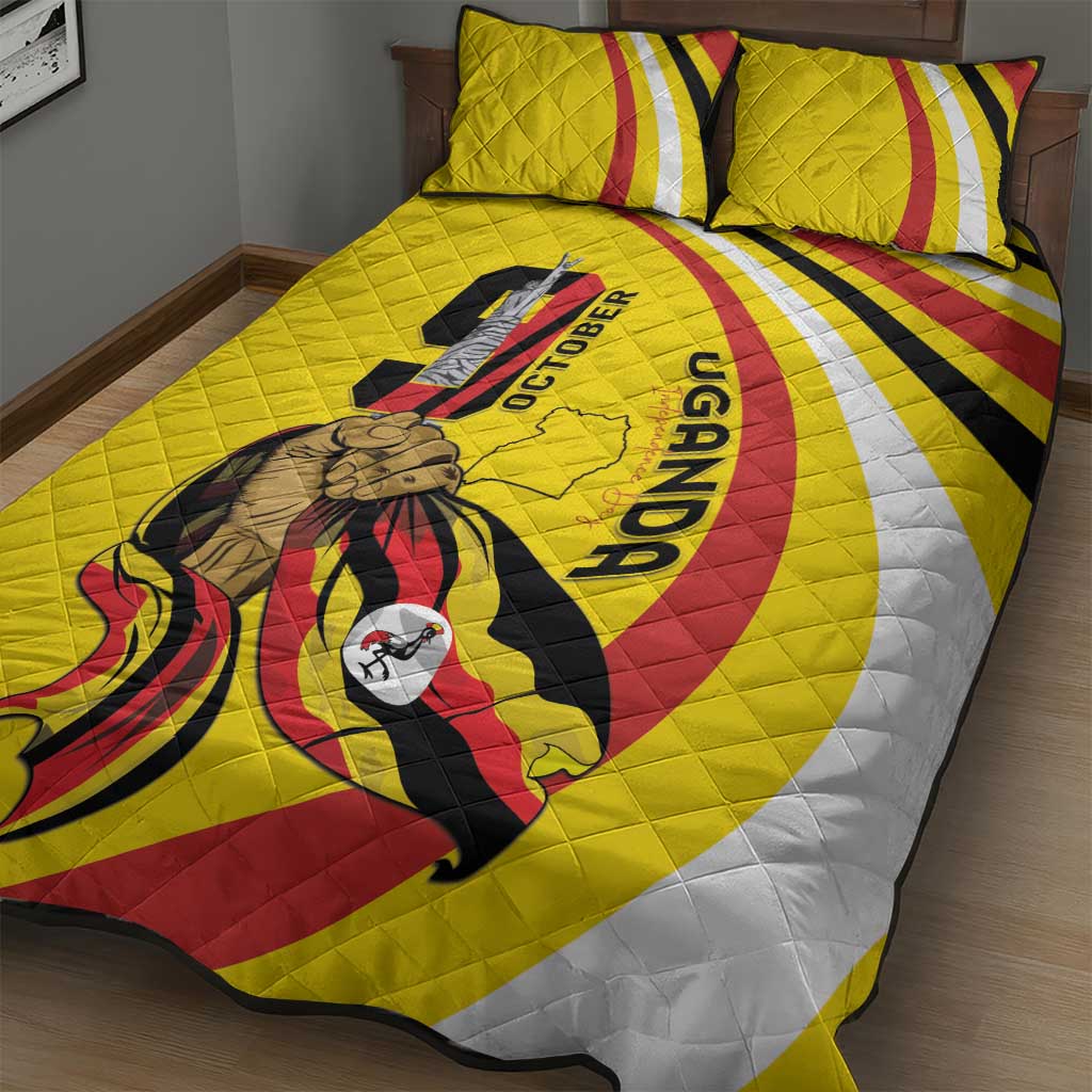 Uganda Quilt Bed Set 63rd Anniversary Of Independence - Wonder Print Shop