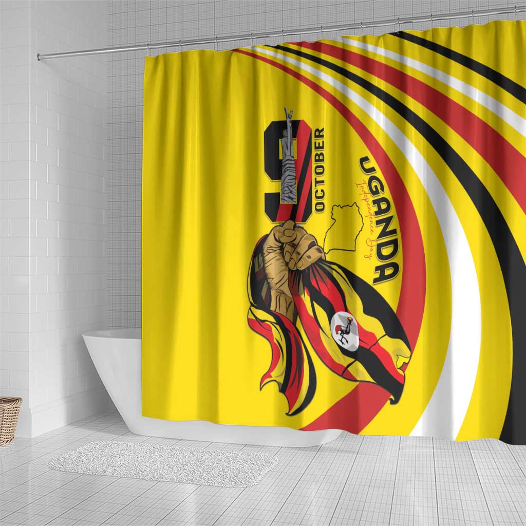 Uganda Shower Curtain 63rd Anniversary Of Independence - Wonder Print Shop