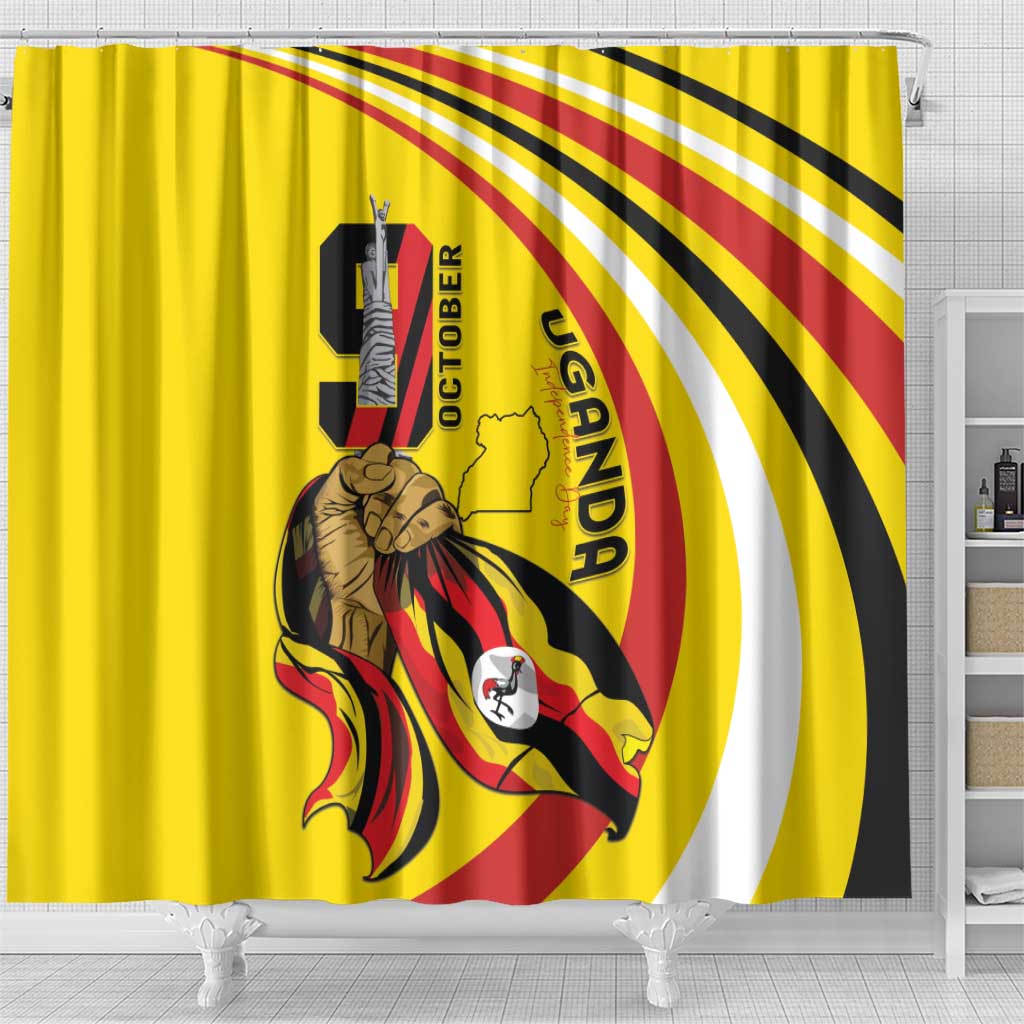 Uganda Shower Curtain 63rd Anniversary Of Independence - Wonder Print Shop