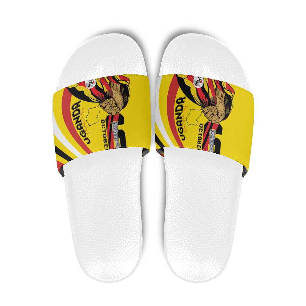 Uganda Slide Sandals 63rd Anniversary Of Independence - Wonder Print Shop