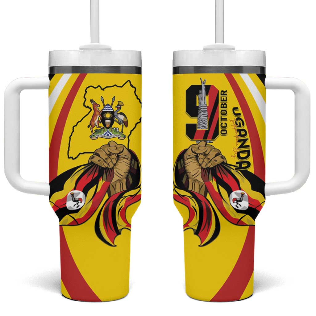 Uganda Tumbler With Handle 63rd Anniversary Of Independence - Wonder Print Shop