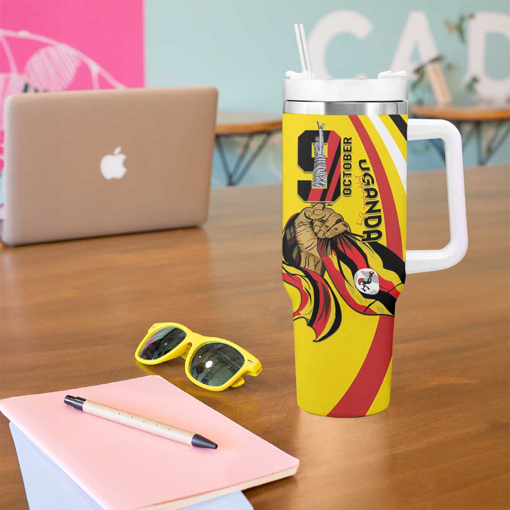 Uganda Tumbler With Handle 63rd Anniversary Of Independence - Wonder Print Shop