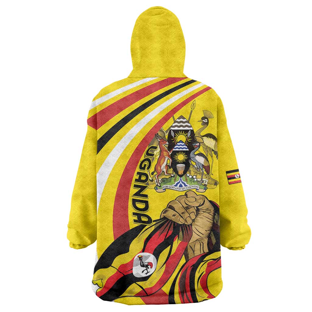 Uganda Wearable Blanket Hoodie 63rd Anniversary Of Independence - Wonder Print Shop