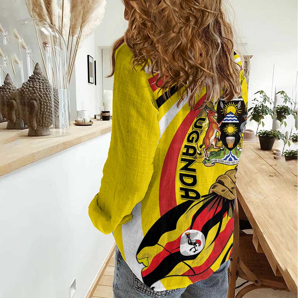 Uganda Women Casual Shirt 63rd Anniversary Of Independence - Wonder Print Shop