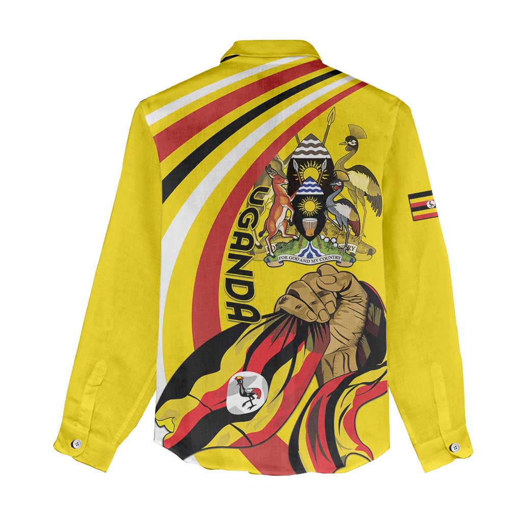 Uganda Women Casual Shirt 63rd Anniversary Of Independence - Wonder Print Shop