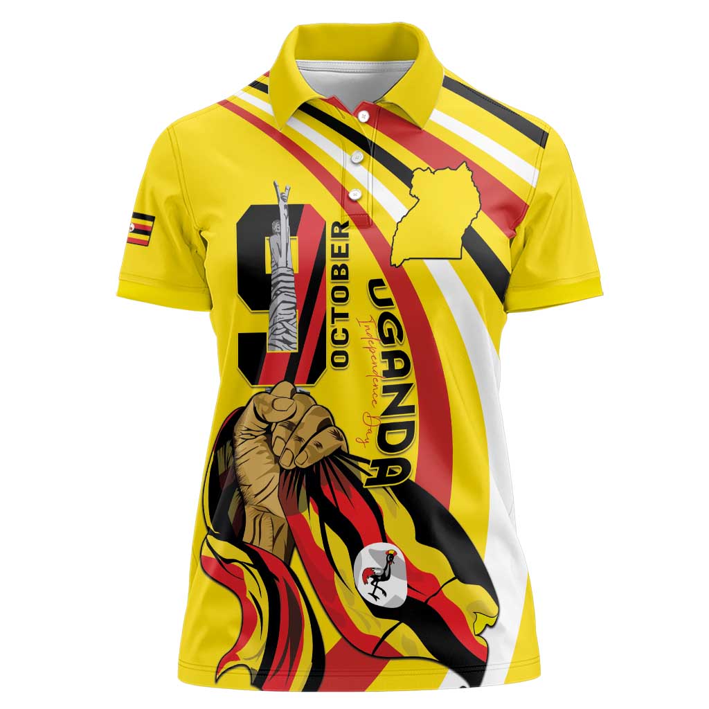 Uganda Women Polo Shirt 63rd Anniversary Of Independence - Wonder Print Shop