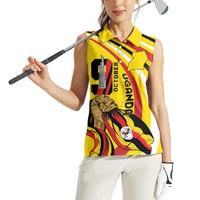 Uganda Women Sleeveless Polo Shirt 63rd Anniversary Of Independence - Wonder Print Shop