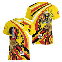 Uganda Women V-Neck T-Shirt 63rd Anniversary Of Independence - Wonder Print Shop