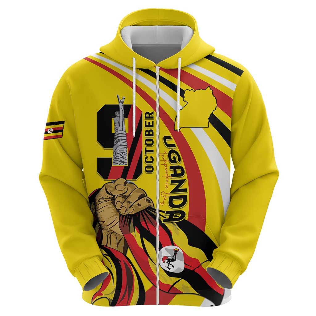 Uganda Zip Hoodie 63rd Anniversary Of Independence - Wonder Print Shop