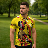Uganda Zipper Polo Shirt 63rd Anniversary Of Independence - Wonder Print Shop