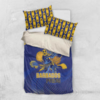 Custom Barbados Pride Cricket Bedding Set Dwarf Poinciana Flower Sporty Style - Wonder Print Shop