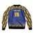 Custom Barbados Pride Cricket Bomber Jacket Dwarf Poinciana Flower Sporty Style - Wonder Print Shop