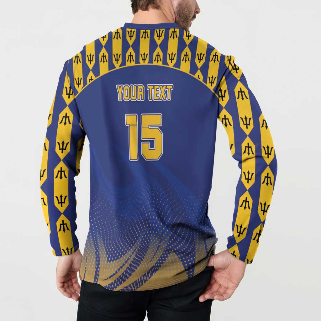 Custom Barbados Pride Cricket Button Sweatshirt Dwarf Poinciana Flower Sporty Style - Wonder Print Shop