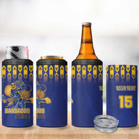 Custom Barbados Cricket 4 in 1 Can Cooler Tumbler Dwarf Poinciana Flower Sporty Style - Wonder Print Shop