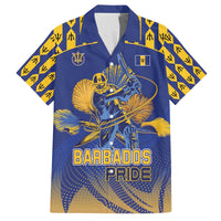 Custom Barbados Pride Cricket Family Matching Off Shoulder Short Dress and Hawaiian Shirt Dwarf Poinciana Flower Sporty Style - Wonder Print Shop